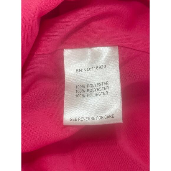 Lucy Paris Hot Pink Sleeveless Bodycon To Knee Fitted Event Career Dress Size M - Picture 8 of 9